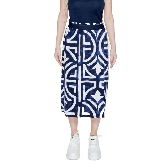 Street One Blue Viscose Long Women's Skirt